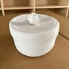 Panier de Rangement Tressé à la Main en Corde de Coton Boîte Organisateur Minimaliste Multifonctionnel Rangement de Bureau pour Bijoux Clés Jouets Panier Décoration d'Intérieur Naturelle