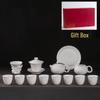Chaxun White Jade Porcelain 12-Piece Tea Set