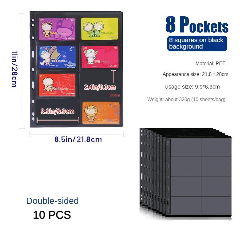 Standard 9-hole Double-sided Black Background Photo Album with Large Capacity for Stamp Collection and Paper Currency Collection