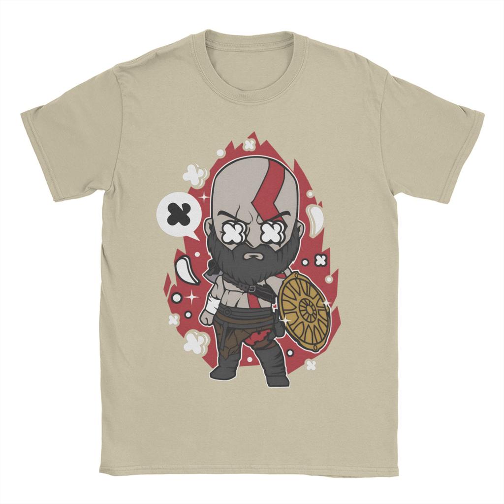 Humor Cartoon Kratos God of War TShirt Unisex Women Crew Neck 100 Cotton T Shirt Short Sleeve Tee Shirt New Arrival Tops