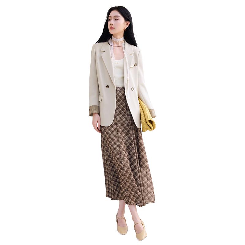 Xiangying Women s Oatmeal Lightweight Business Suit Jacket S