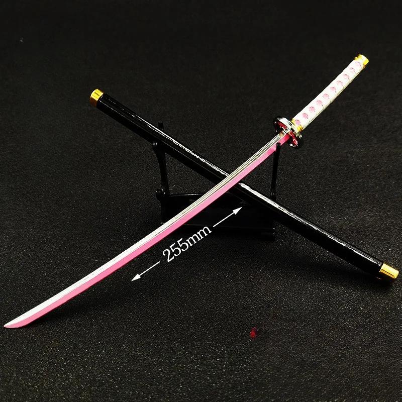 25cm Demon Slayer Katana Swords Kimetsu No Yaiba Samurai Sword Real Size Japanese Katana Anime Cosplay Prop Home Decoration