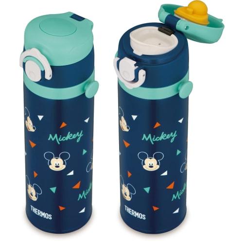 Thermos Water Bottle Vacuum Insulated Kids Mobile Mug 0.5L Mickey Navy for Children Going To Kindergarten or School JOI-500DS NVY