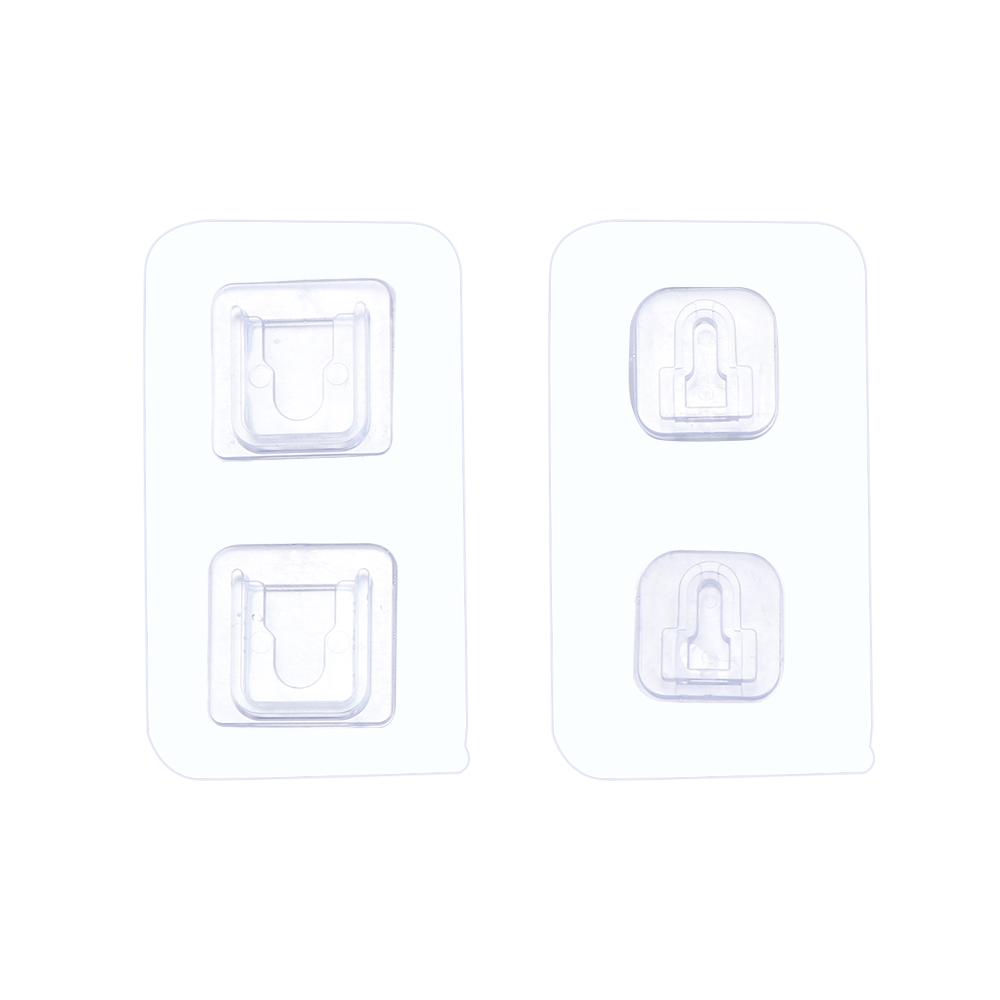 Seamless Punch-free Self-Adhesive Plug Fixer Plug Sticker Socket Holder Transparent