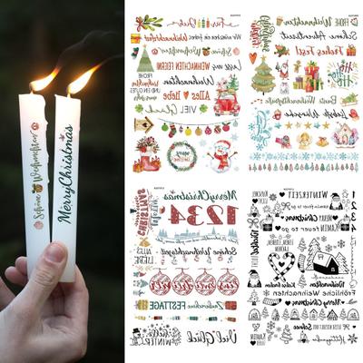 Creative Candle Tattoos DIY Stickers Rich Clear Patterns Vibrant Color Anti-fall Simple Operation Xmas Style Body Decals