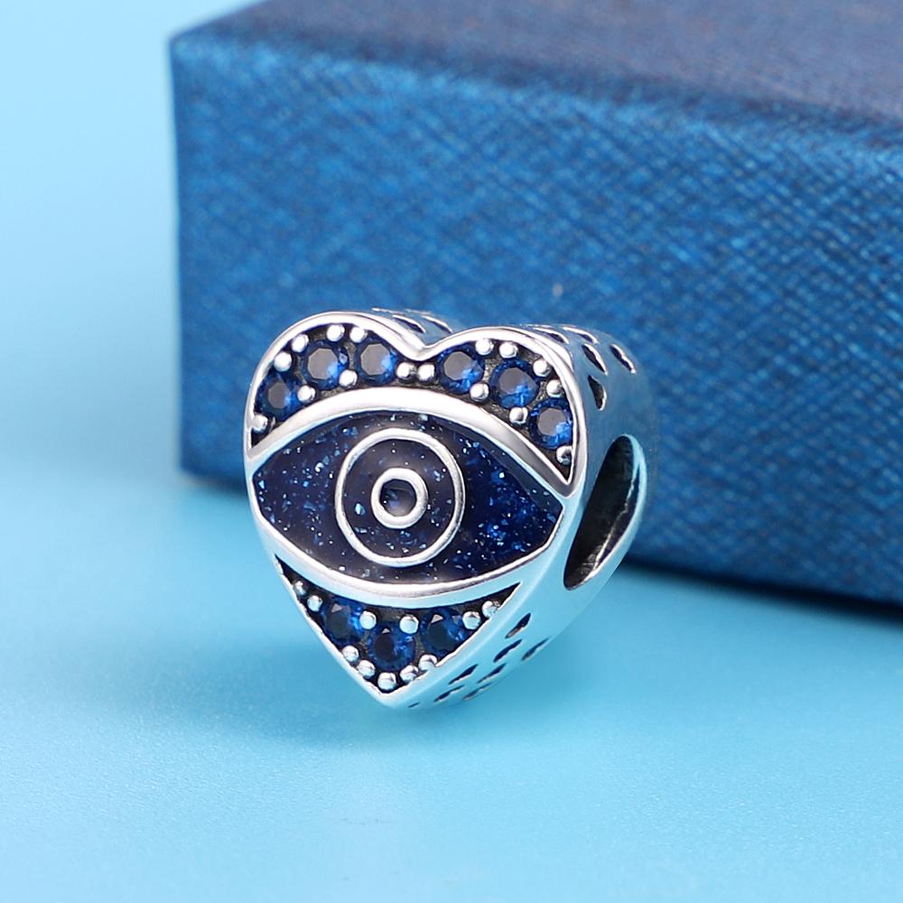 Charms Original Copper Plated Devil'S Blue Pupil Beads Fit Bracelet Diy Fine Gift Women Delicate Jewelry Accessory