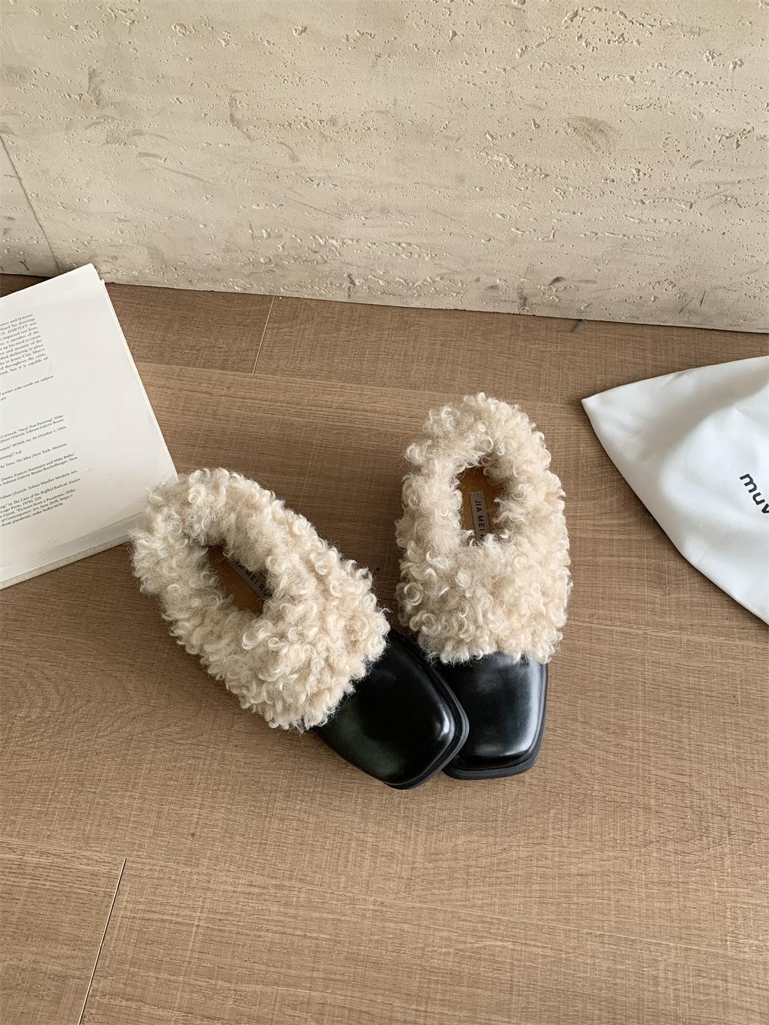 

Mao Mao shoes women s autumn and winter square head women s shoes 2025 French new versatile thick heel single shoes medium heel Mary Jane cotton shoes 35