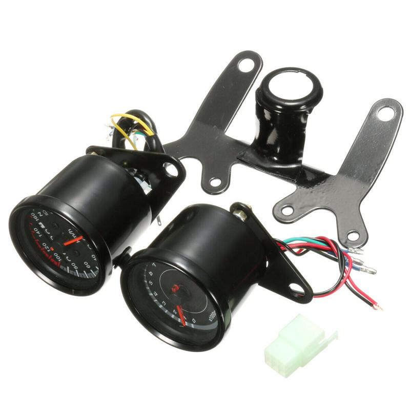 Universal For Honda Yamaha Suzuki Scooter ATV Meter 12V LED Backlight Motorcycle Dual Odometer Speedometer Tachometer Gauge