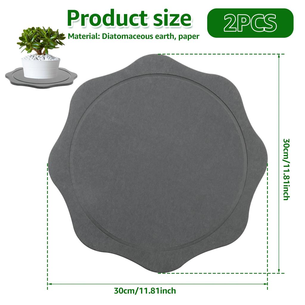 2Pcs Plastic Plant Saucer Reusable Flower Pot Drainage Trays Fast Drying Cup Absorbent Trays Indoor Outdoor Home Garden Supplies