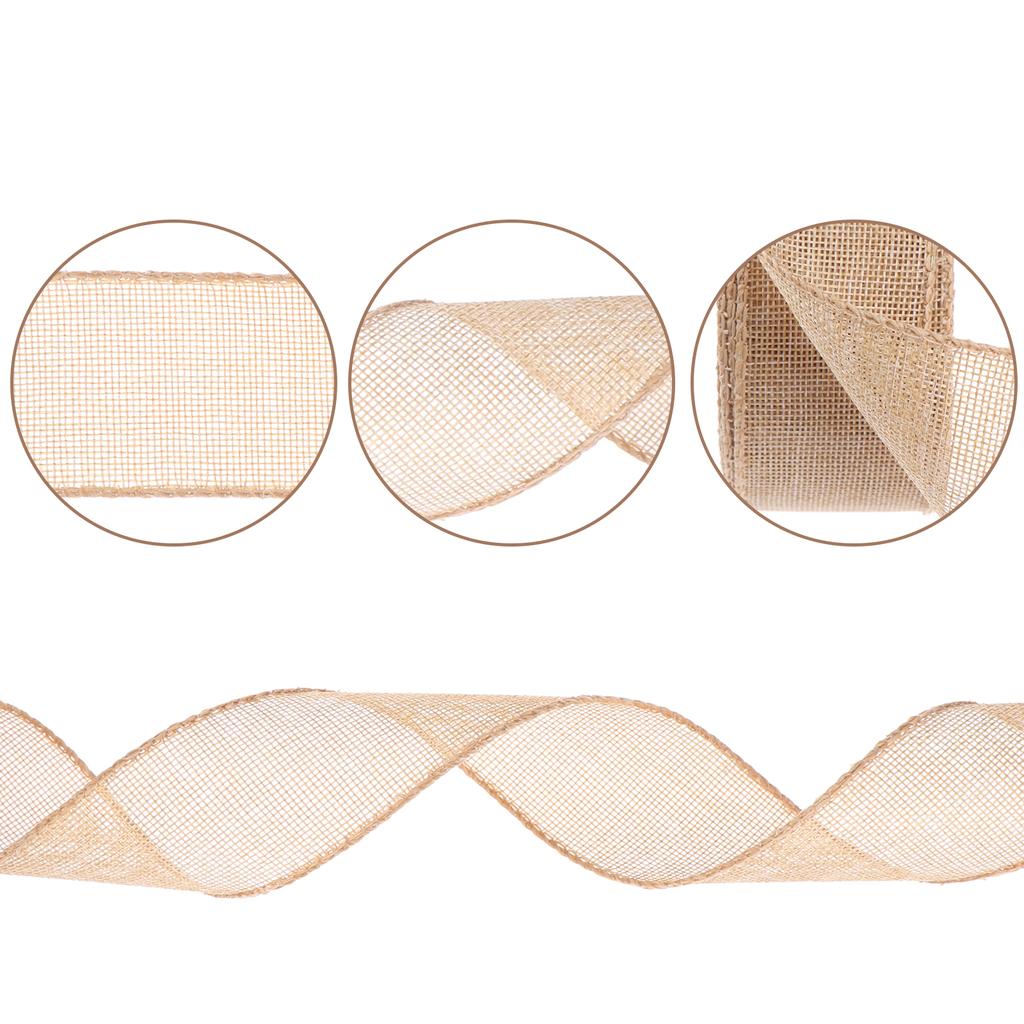 Burlap Wired Ribbon Perfect For Wedding Home Decoration Gift