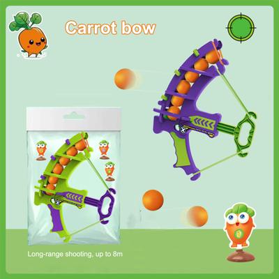Kids Ball Launcher Toy with Balls Carrot-shaped Targets Hand Eye Coordination Funny Parent-children Interaction Toddlers Ball Ejection