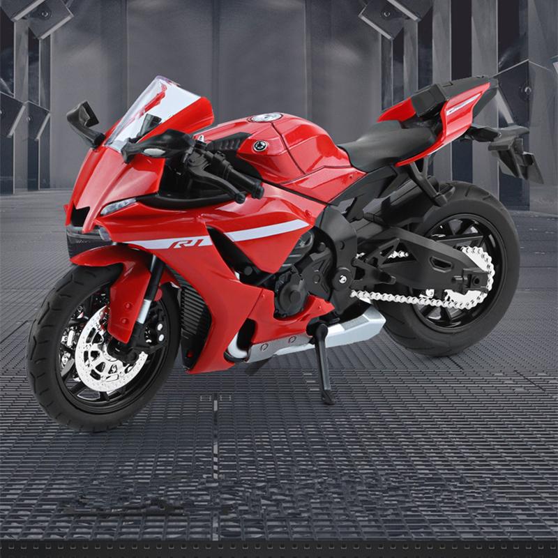 1/12 YAMAHA YZF-R1 Alloy Racing Motorcycle Model Diecast Street Sports Motorcycle Model Simulation Sound Light Kids Toys Gift