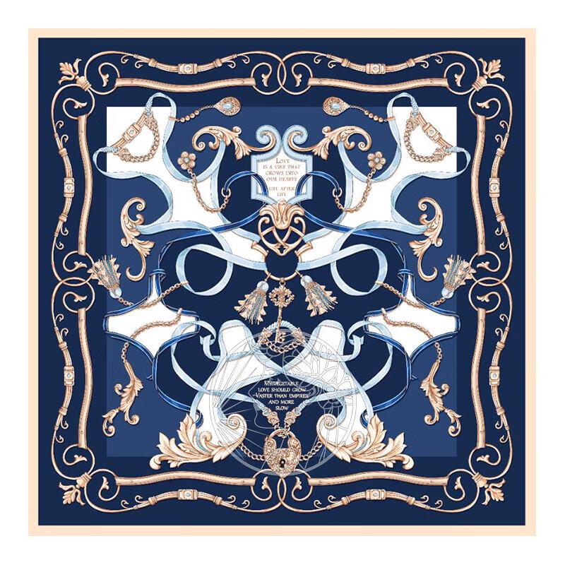 Aurora Love Letter Blue Floral Silk Scarf