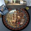Llama Fiber Craft Round Area Rug Under Office Chairs Bedroom Living Room Home Decor