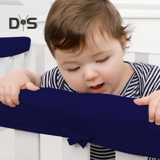 3Pcs Crib Rail Cover Reversible Crib Rail Edge Protector Soft Anti-Collision Teething Strip Universal Baby Crib Corner Guard Safety Bumper