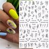 1PCS Sakura Nail Stickers Dandelion Nail Art Decoration Nail Decals Tulip Self-adhesive Flowers Stickers Press On Nails Stickers