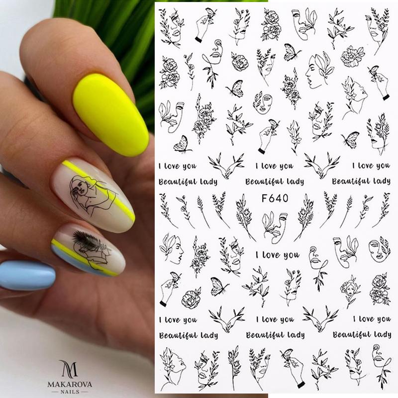 1PCS Sakura Nail Stickers Dandelion Nail Art Decoration Nail Decals Tulip Self-adhesive Flowers Stickers Press On Nails Stickers