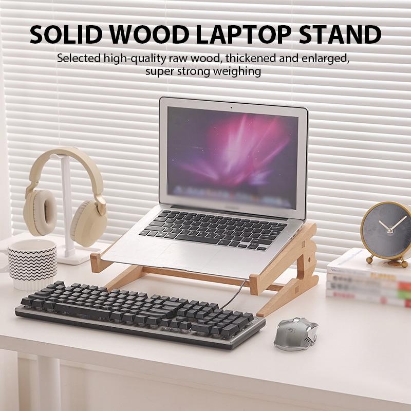 Solid Wood Laptop Stand Removable Vertical Bracket Cooling Base For Macbook Air Pro Accessories Convenient