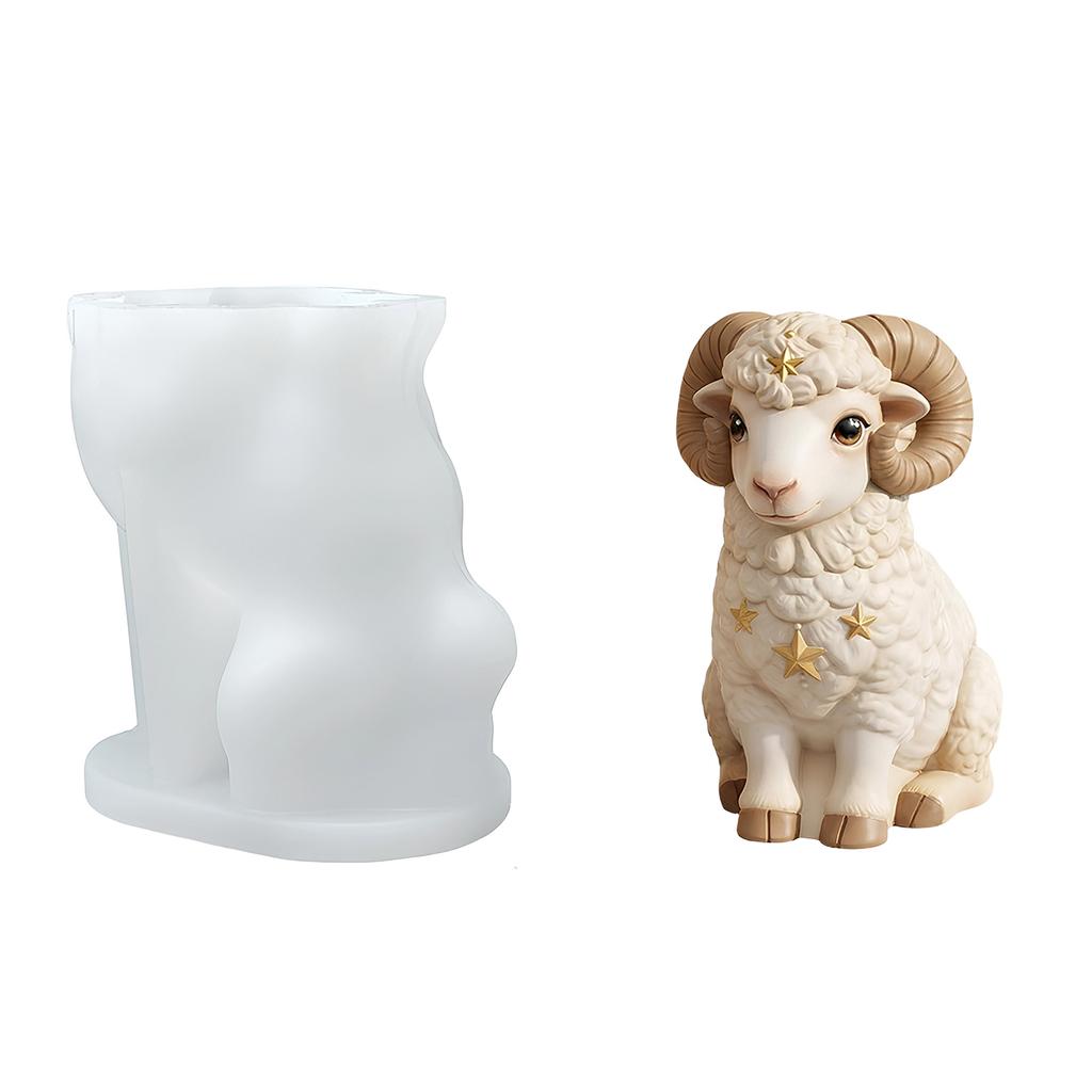 Schaf Lamm Form Silikonformen Einfaches Entformen Tier Silikonform für Kerze Seife Gipsornament und Harz