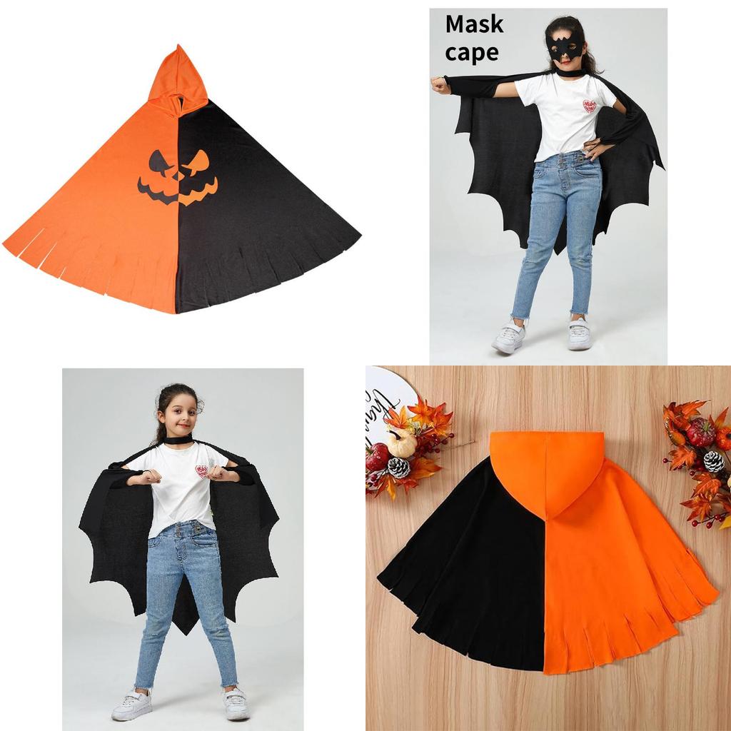 Halloween Kids Costume Pumpkin Bat Cloak Cosplay With Polyester Material For Holiday Party