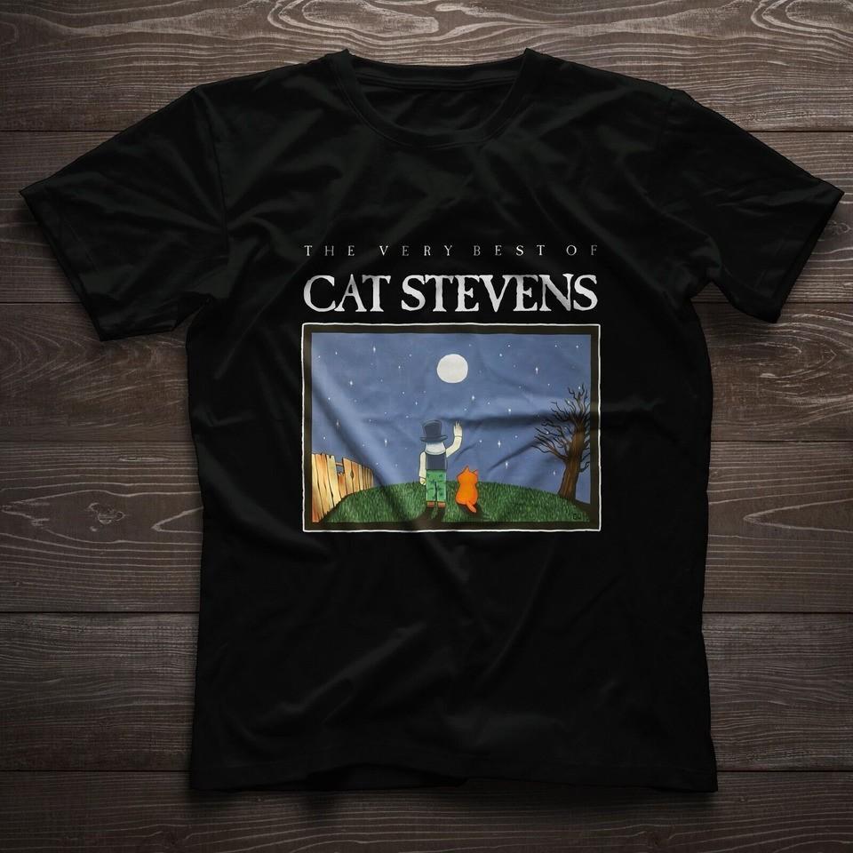 Cat Stevens - The Very Best of Cat Stevens 1989 Black T-Shirt S-5XL Q4541 Unisex T-Shirt