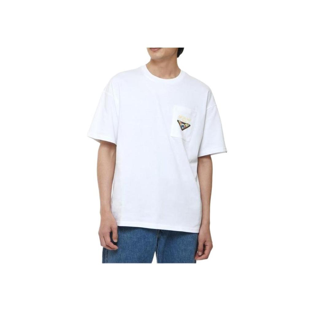 Vans Letter Print Crew Neck Straight Cut Short Sleeve T-Shirt Men Tops White VN000BYXWHT1