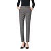 High-Waisted Wool Plaid Women's Pants - Autumn/Winter Straight Slim Suit Carrot Style