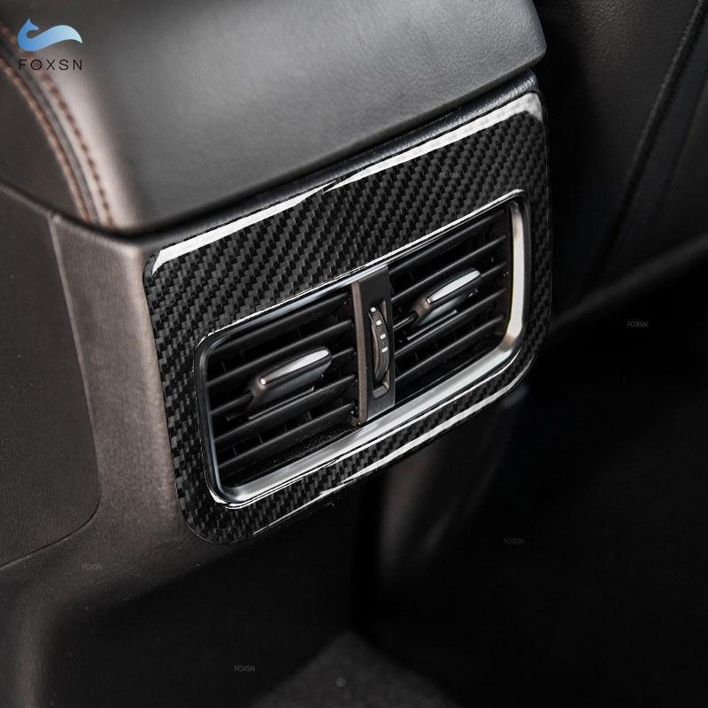 For Mazda CX-5 CX5 2017 2018 Car Interior Moulding Center Armrest Box Rear Air Vent Outlet Cover Soft Carbon Fiber Decor Trim