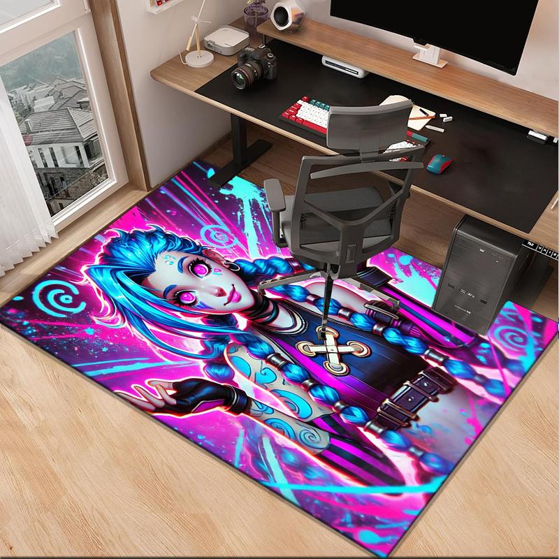Fantasy Warrior Jing Office Rug Chair Mat, Game Carpet, Suitable for Front Door, Bedroom, Living Room, Desk, Holiday Gift