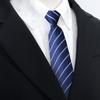 1Pc Wedding Lazy Business Fashion Solid Color Casual Striped Men's Zipper Necktie Zip Up Neck Tie