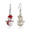 Christmas Happy Hat Snowman Earrings Drop Cartoon Decoration Jewelry for Women Girls Teens Kids Charms Gift