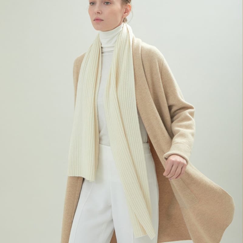 PREZZO 100% Cashmere Knit Muffler GRIS (5 colors)