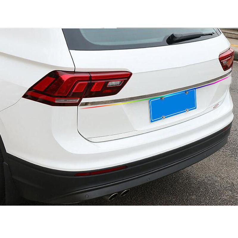 Car Rear Back Bumper Cover Steel Wrap License Trim Frame Lamp Panel Hood For Volkswagen VW Tiguan L MK2 2016 2017 2018