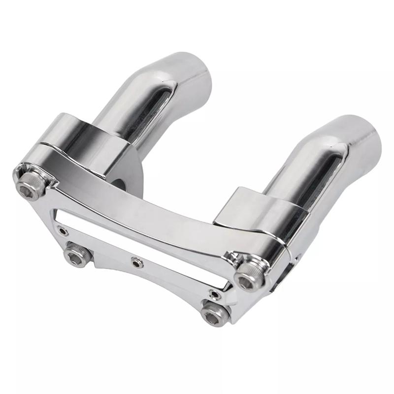 A16P-Chrome 4" Tall Handlebar Risers Top Clamp For  Tour Glide Dyna Road King Aluminum Handlebar Riser Handlebar Riser
