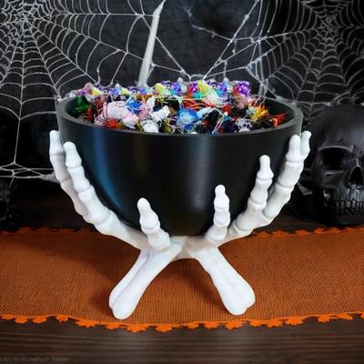 Halloweenská mísa na sladkosti Gotická ruka kostlivce ve tvaru držáku na sladkosti Strašidelné halloweenské dekorace Organizér na sladkosti
