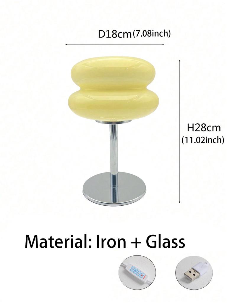 Vintage Table Lamp for Bedroom Mid Century Dimmable Night Light Aesthetic Egg Tart Desk Lamp Ambient Lighting for Living Room