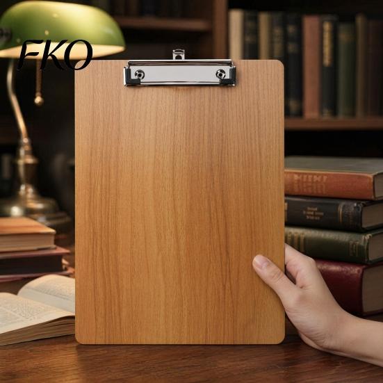 Stable Drawing Surface Wooden Clipboard with Metal Clip, A4 Letter Size Clip Board for Documents Board, Wood Grain Thicken Hardboard Office,