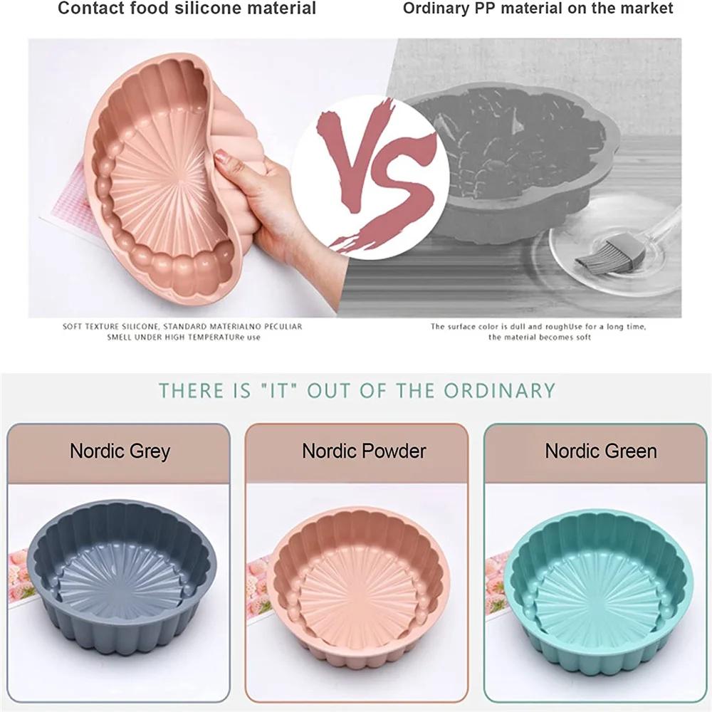 Silicone Round Cake Mold 8 Inch Silicone Cake Pan For Baking Charlotte Cake Pan Baking Strawberry Shortcake Cake Mold DIY Cactus