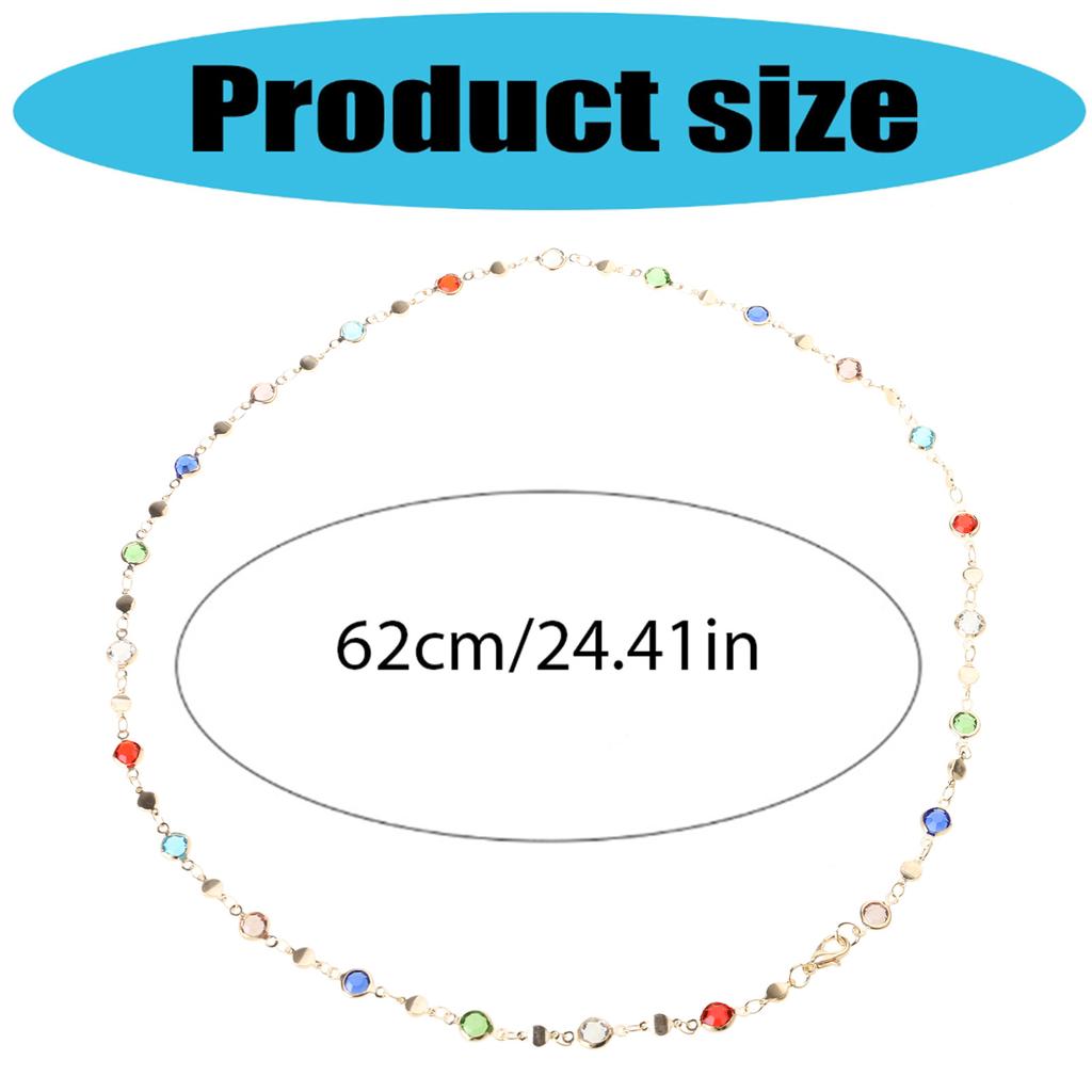 Colorful Neck Chain Beads Necklace Adjustable Chain Necklace Stylish Neck Jewelry Suitable for Women and Girl Present
