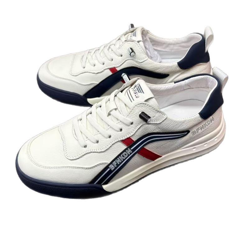 Men's leather breathable casual shoes, light soles, comfortable walking versatile shoes, men's new shoes