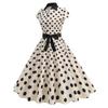 Women's Fashionable Retro Standing Collar Printed Spliced Large Swing Lace Dress