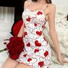 Women's Heart-Patterned Camisole Sleep Dress