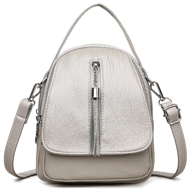 Versatile Soft Leather Portable Shoulder Messenger Bag Change Bag