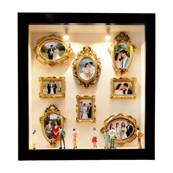 DIY Mini Museum Silhouette Light And Memory Display Silhouette Figurines Custom Box with Box Frame Kit