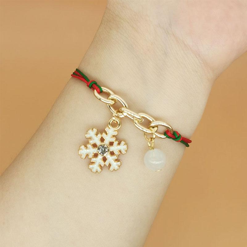 

1 шт., браслет с подвеской в ​​виде лося, рождественский подарок, цепочка, кулон, браслет из сплава, веревка Санта-Клауса, Новый год