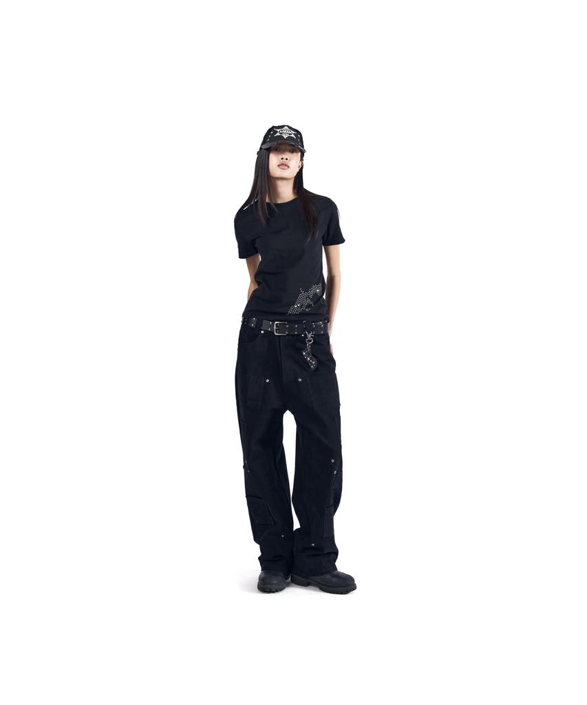 AAKAM Studded Pistol Half Top (Black)