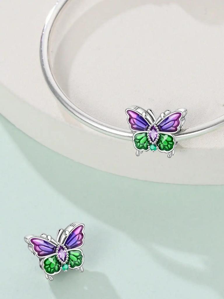 Charms Plata Copper Colors Spring Butterflies Beads Charm Pendant For Original Bracelet For Women Diy Jewelry Love Gift