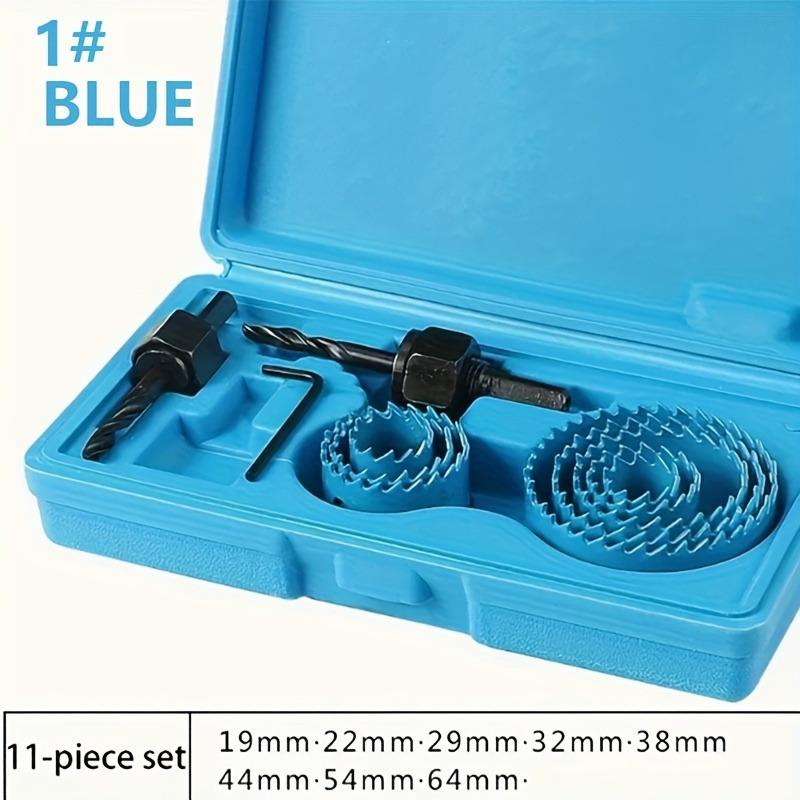 Complete 11pcs Woodworking Hole Saw Set - 19-64mm, Carbon Steel Metal Circle Power Drill Hole Cutter for Wood PVC and Plastic
