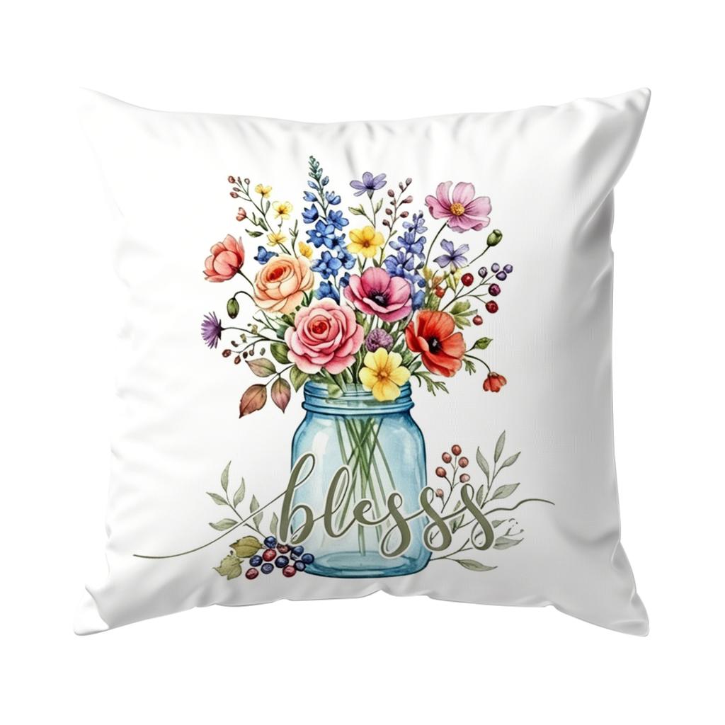 1pcs Watercolor Flowers Cushions Pillowcase Polyester Cushion Cover Throw Pillow Pillowcover Home Car Sofa Decor