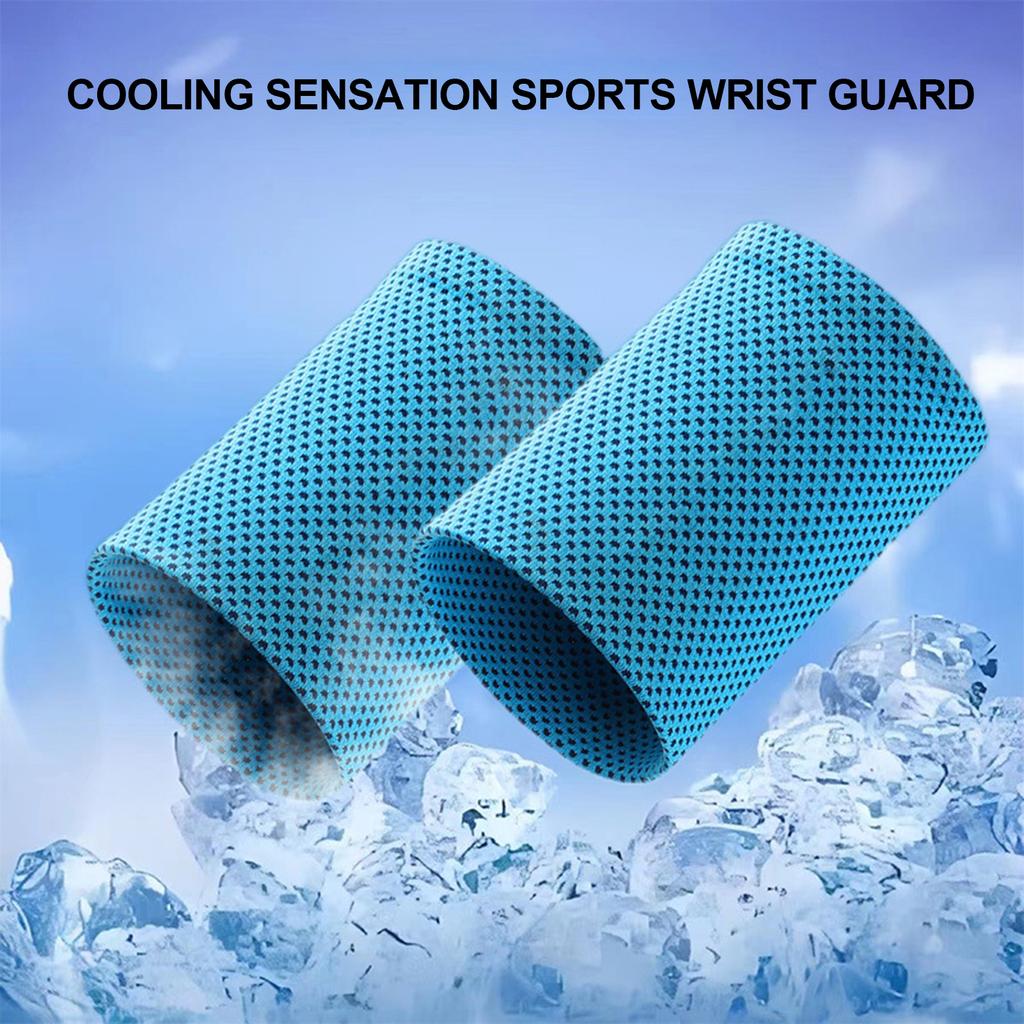 1pcs Soft Breathable Cooling Wrist Protector Stay Cool Soft Sports Sweat Wrist Bands for Football Basketball Running Sports